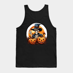 skeleton pumpkin design Tank Top